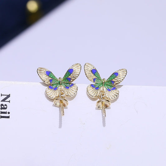 Lovely Butterfly Pearl Dangle Earring Setting