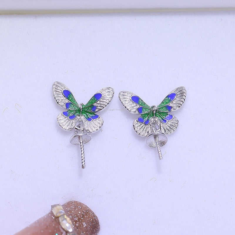 Lovely Butterfly Pearl Dangle Earring Setting
