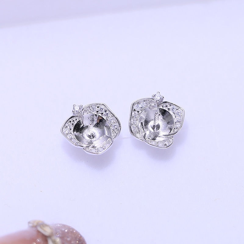 Lovely Rose Women Pearl Stud Earring