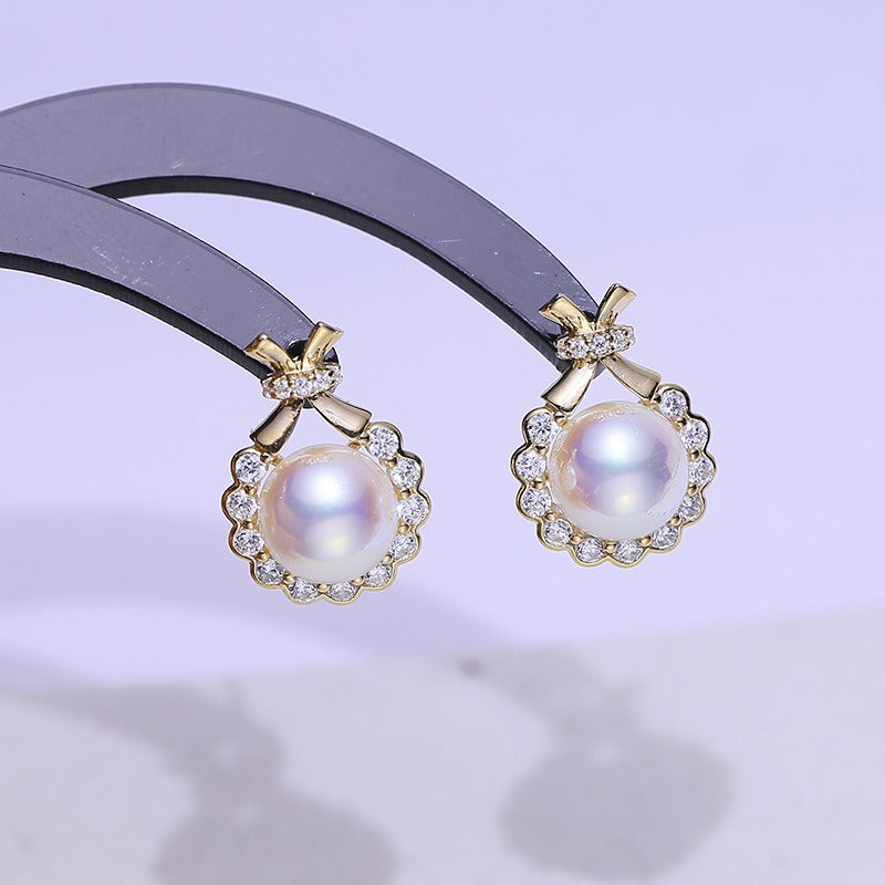 Classic Women Pearl Stud Earring Setting 