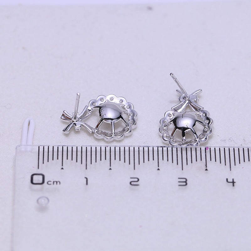 Classic Women Pearl Stud Earring Setting 