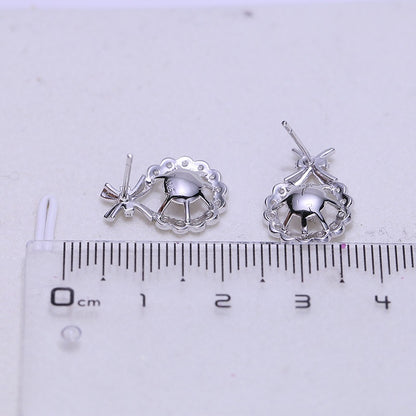 Classic Women Pearl Stud Earring Setting 