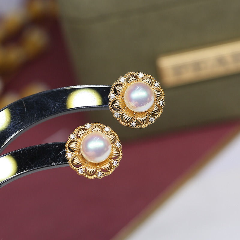 Vintage Luxury Pearl Stud Earring Setting