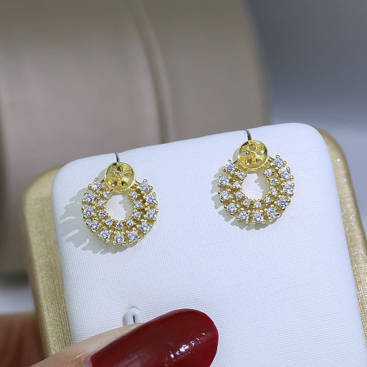 Luxury CZ Women Stud Pearl Earring