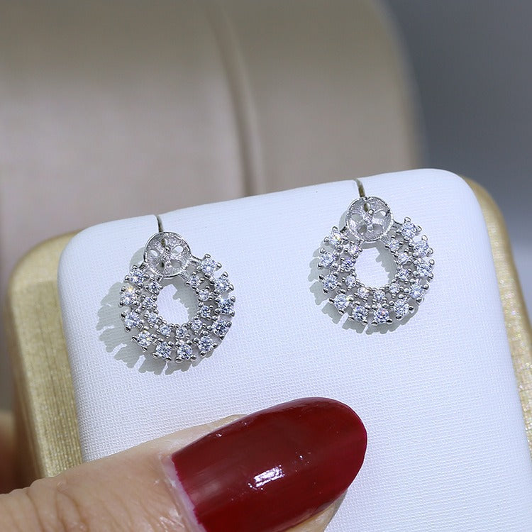Luxury CZ Women Stud Pearl Earring