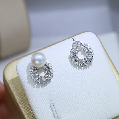 Luxury CZ Women Stud Pearl Earring