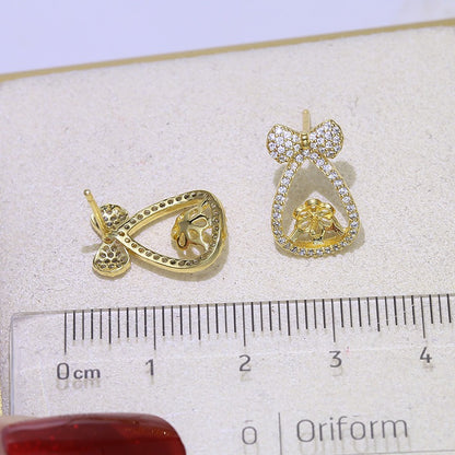 Lovely CZ Women Pearl  Dangle Earring Setting