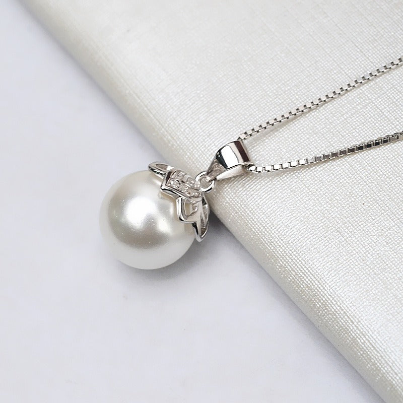 S925 Silver Classic Pearl Pendant Setting