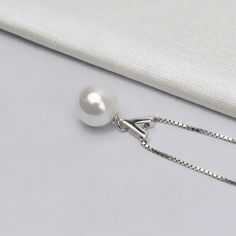 S925 Silver Classic V Pearl Pendant Setting