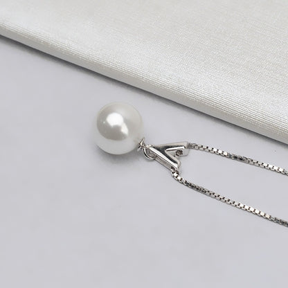 S925 Silver Classic V Pearl Pendant Setting