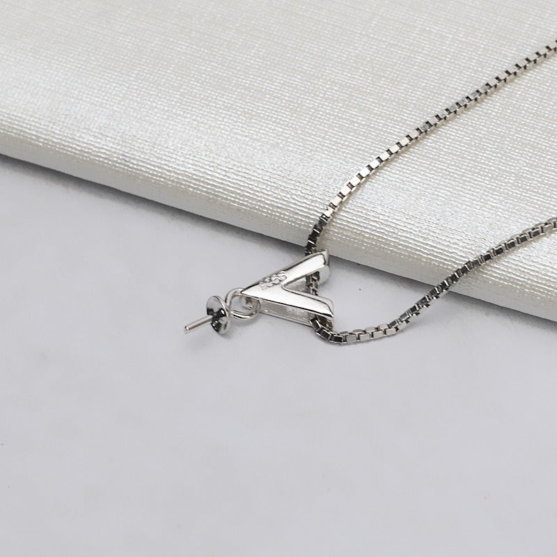 S925 Silver Classic V Pearl Pendant Setting