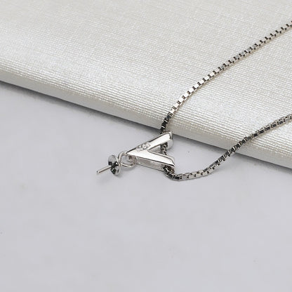 S925 Silver Classic V Pearl Pendant Setting