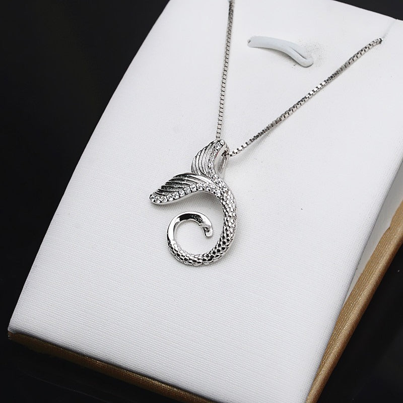 Luxury Silver Mermaid Tail Pearl Pendant Setting