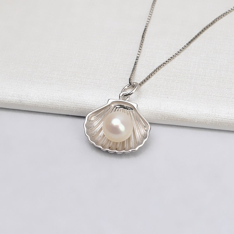 S925 Silver Shell Design Pearl Pendant Setting