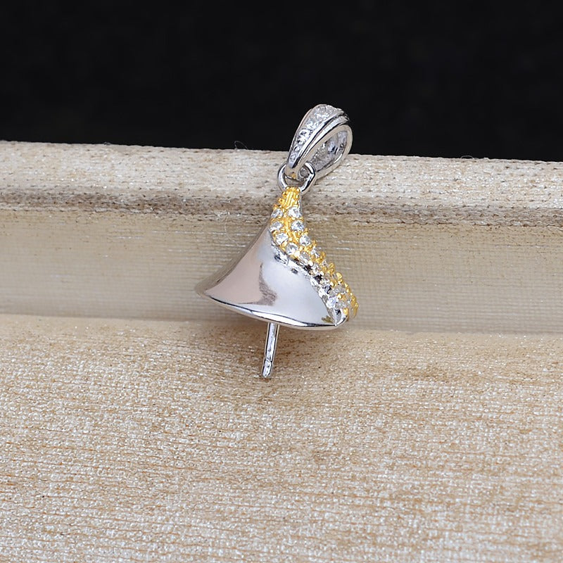 S925 Silver Classic Pearl Pendant Setting DIY