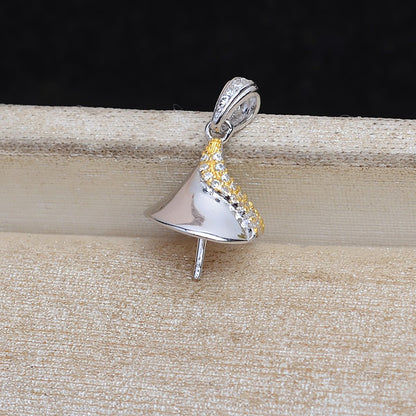 S925 Silver Classic Pearl Pendant Setting DIY