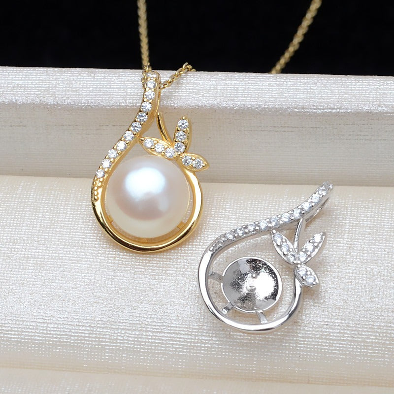 S925 Sterling Silver Butterfly Pearl Pendant Setting