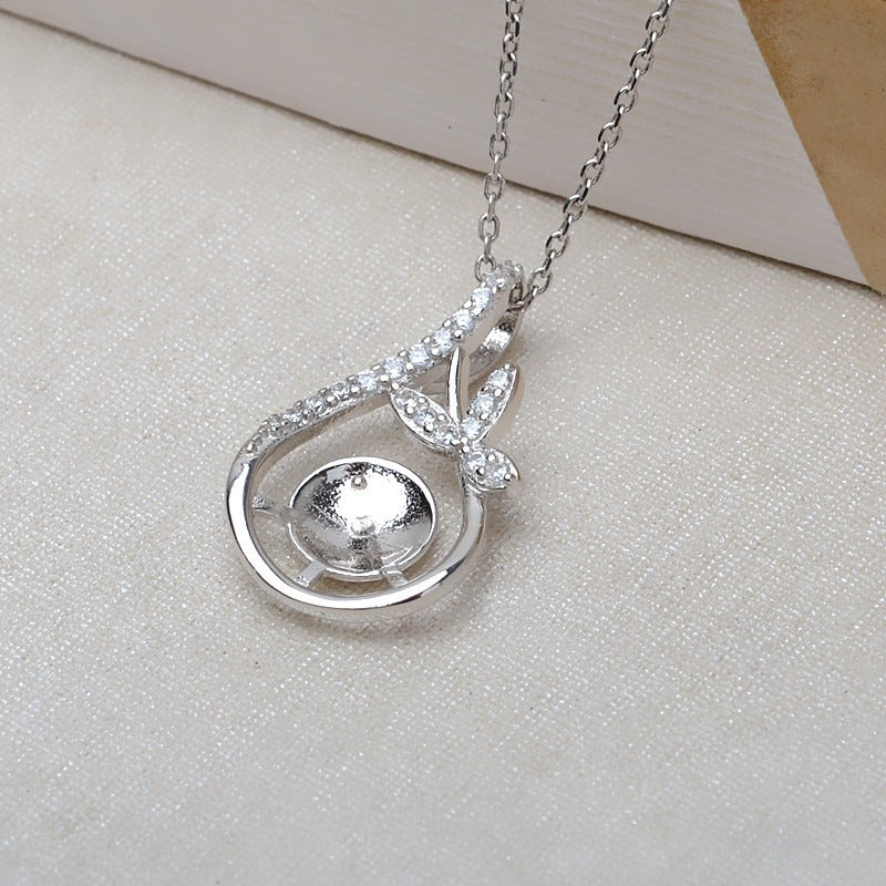 S925 Sterling Silver Butterfly Pearl Pendant Setting