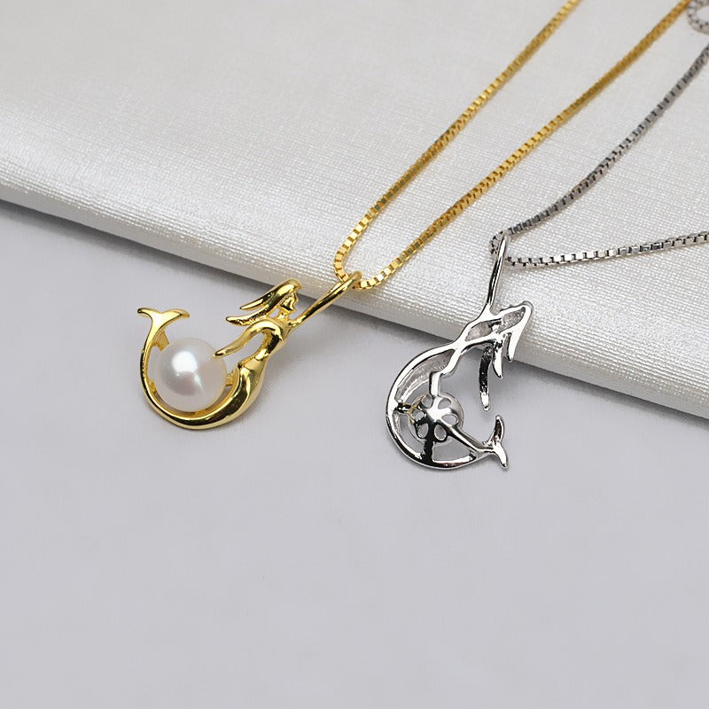 Silver Mermaid Pearl Pendant Setting