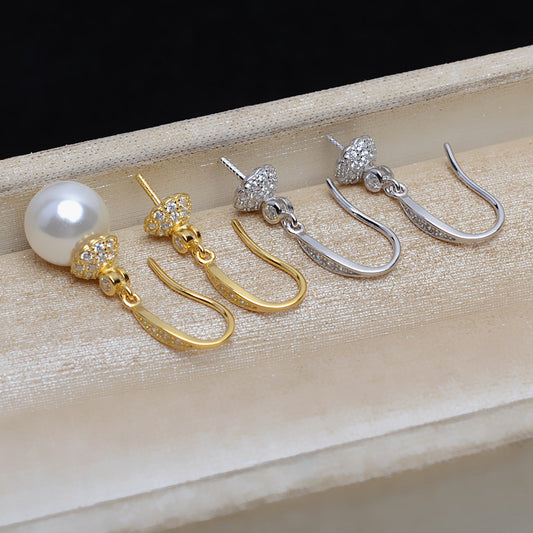 LuxuryWomenSilverPearlHookEarringMounting3