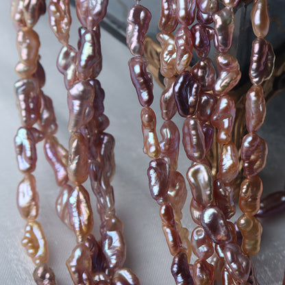 5-6mm Freshwater Baroque Pearl Strand Natural Metallic Color
