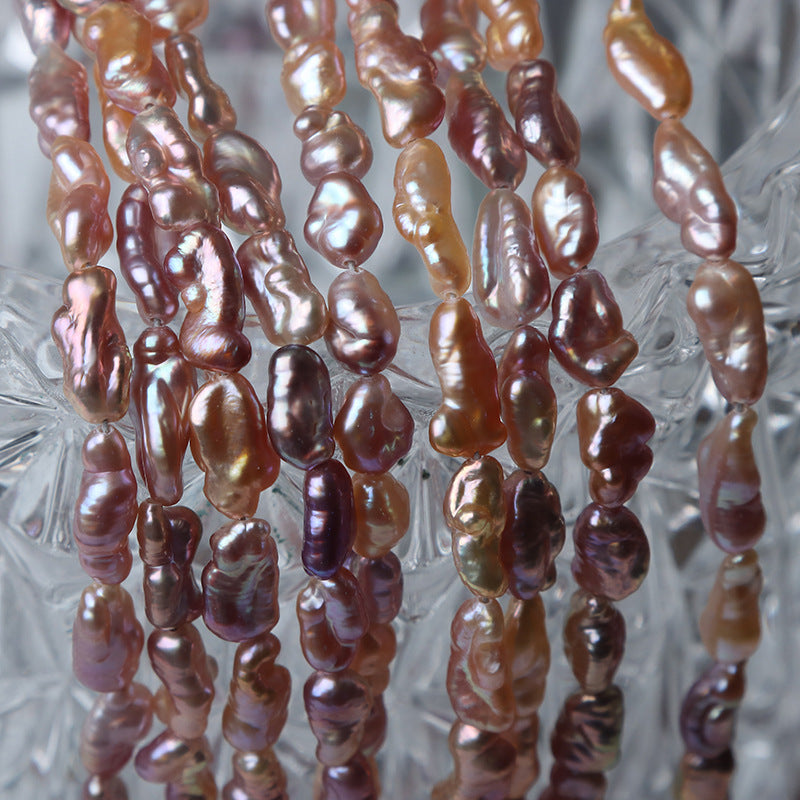 5-6mm Freshwater Baroque Pearl Strand Natural Metallic Color