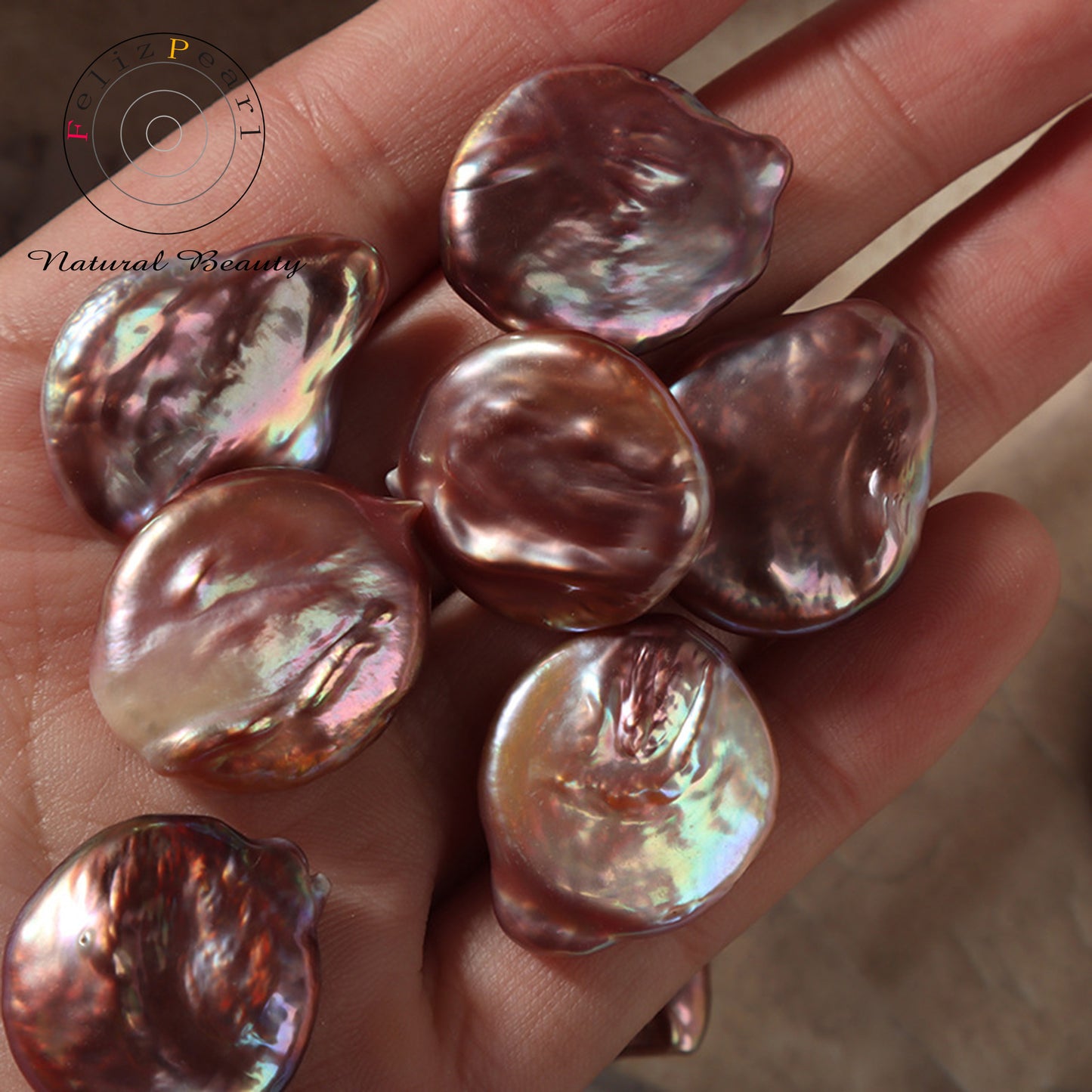 Purple coin baroque pearls in bulk