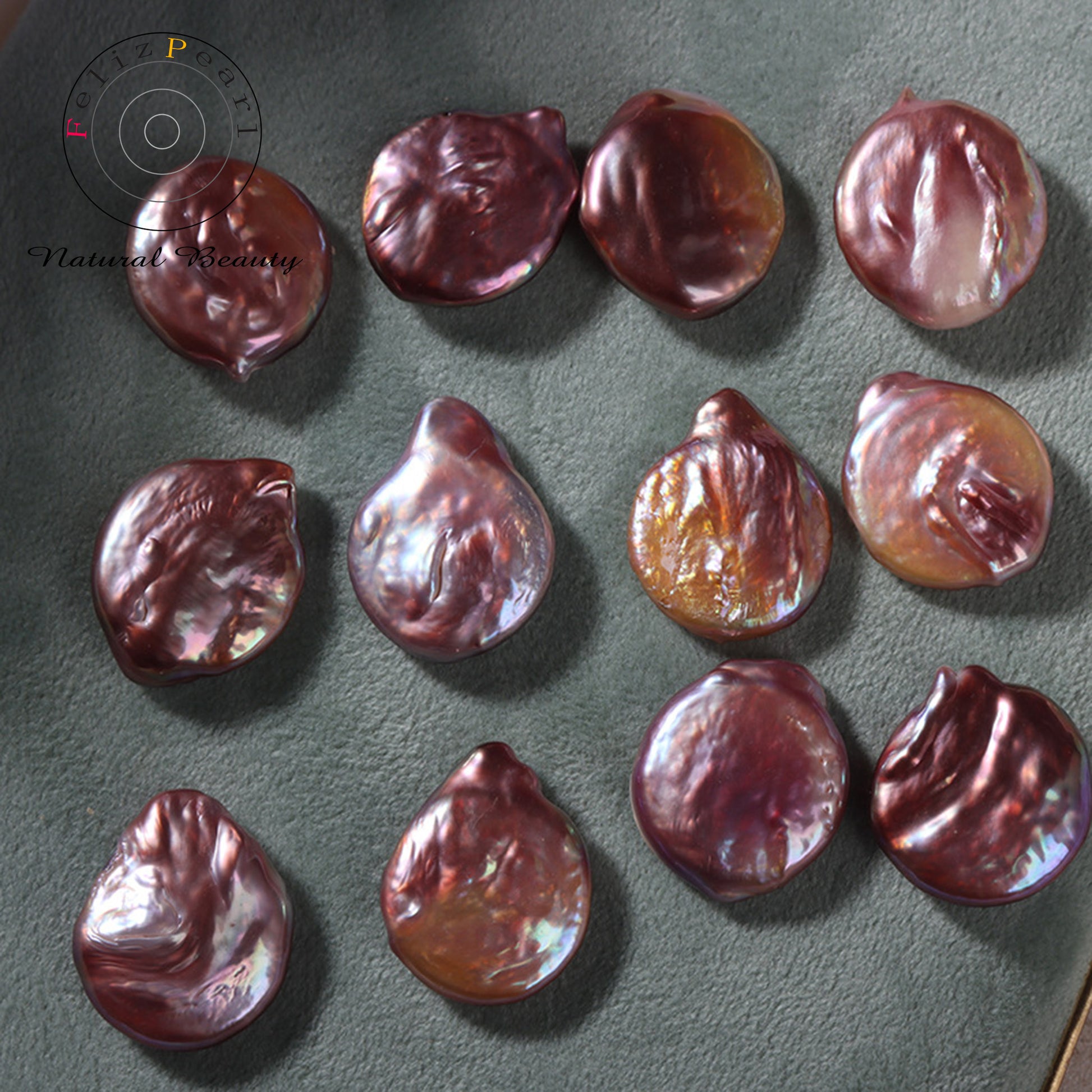 Metallic luster purple baroque loose pearls