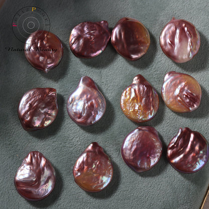 Metallic luster purple baroque loose pearls