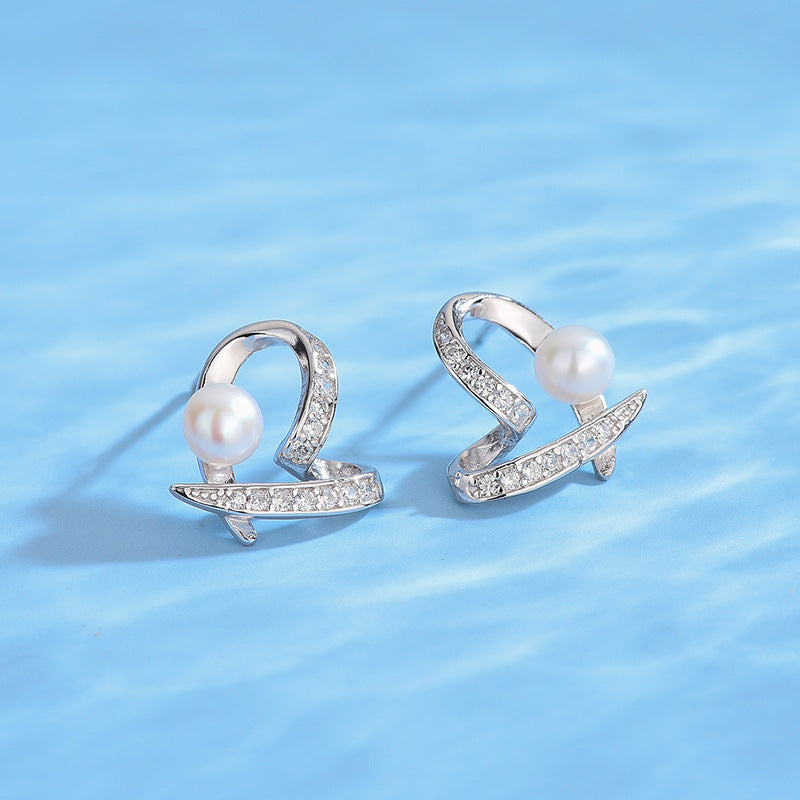 5A Cubic Zirconia Heart Pearl Earring Settting-Feliz Pearl - Feliz Pearl 