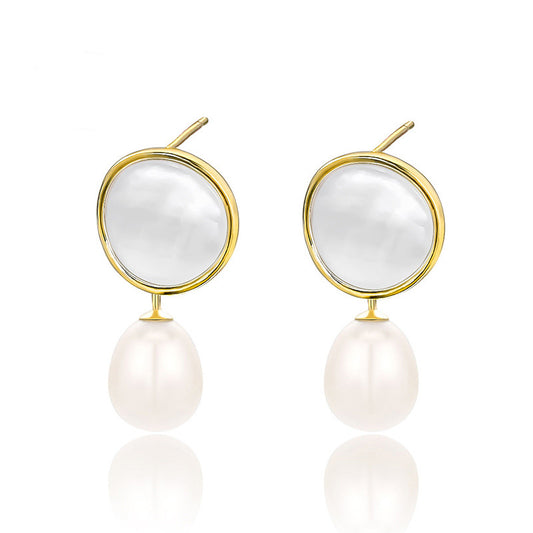 Natural Shell Pearl Earring Setting-Jewelry Settings Wholesale - Feliz Pearl 