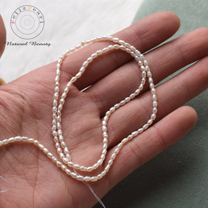 AAA Tiny size 2-2.5mm Rice Pearl Strands - Feliz Pearl 