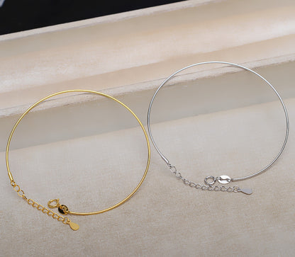 Silver Pearl Bangle Setting-DIY Jewelry Setting Wholesale - Feliz Pearl 