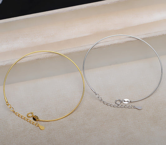 Silver Pearl Bangle Setting-DIY Jewelry Setting Wholesale - Feliz Pearl 