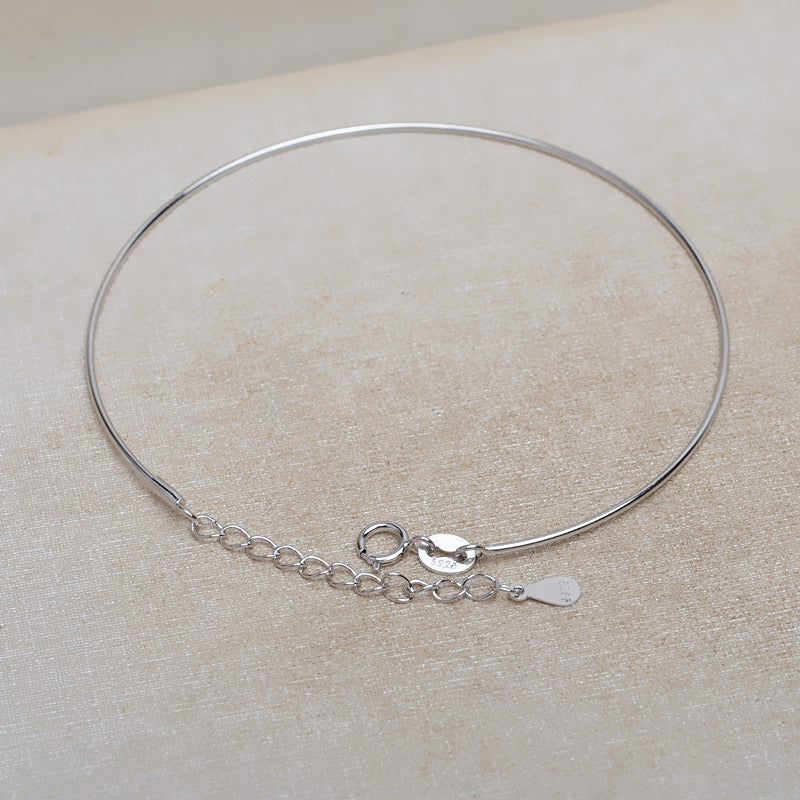 Silver Pearl Bangle Setting-DIY Jewelry Setting Wholesale - Feliz Pearl 