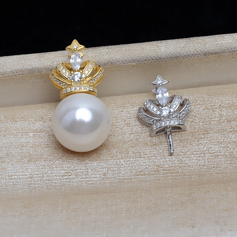 Luxury Crown Pearl Pendant Setting-S925 Sterling Silver - Feliz Pearl 