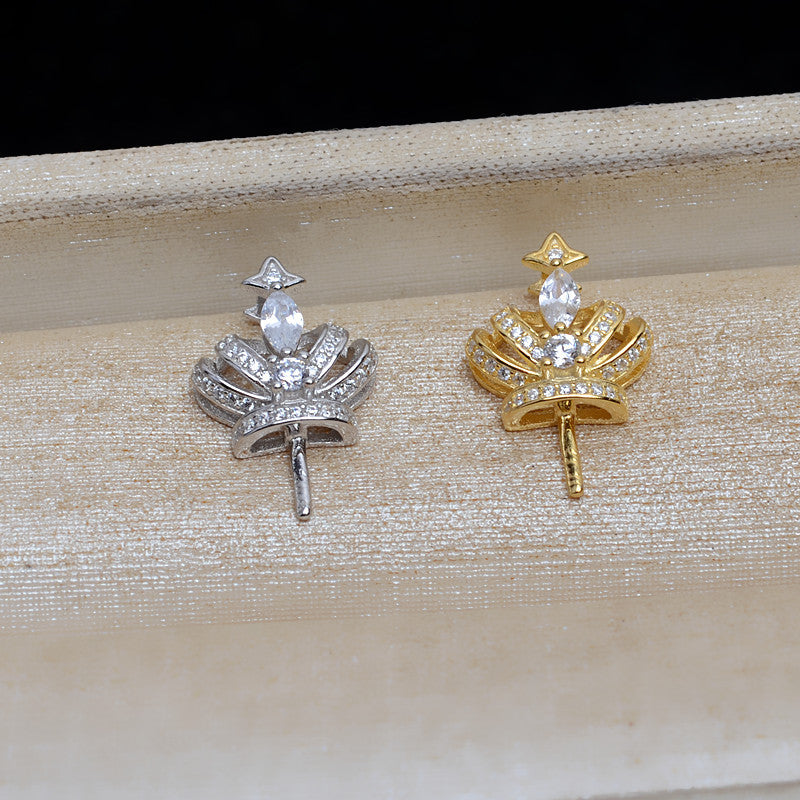 Luxury Crown Pearl Pendant Setting-S925 Sterling Silver - Feliz Pearl 
