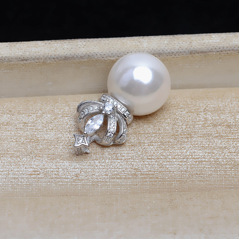 Luxury Crown Pearl Pendant Setting-S925 Sterling Silver - Feliz Pearl 