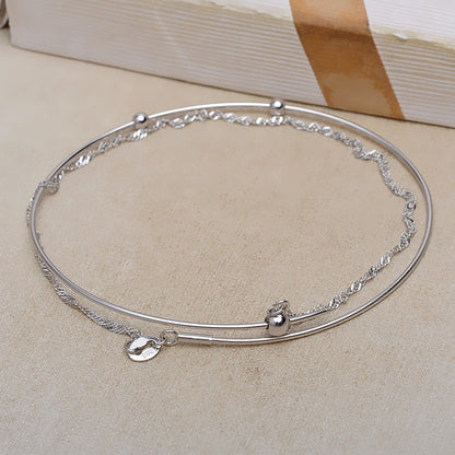 Exquisite Women Pearl Bangle Silver Pearl Bracelet Setting - Feliz Pearl 