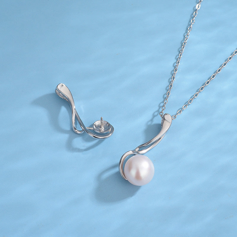 Daily Jewelry S925 Sterling Silver Pearl Pendant Mounting - Feliz Pearl 