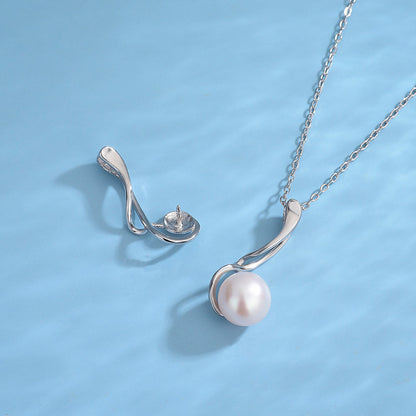 Daily Jewelry S925 Sterling Silver Pearl Pendant Mounting - Feliz Pearl 