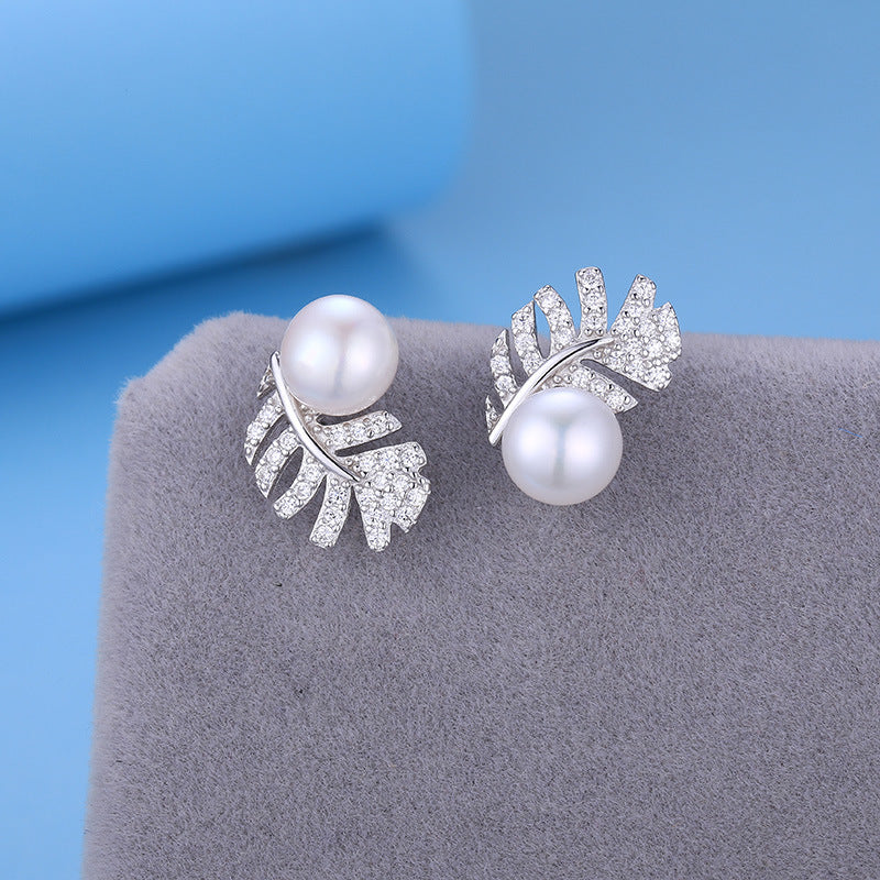 Luxury Feather Pear Earring Setting-Jewelry Settings Supplier - Feliz Pearl 