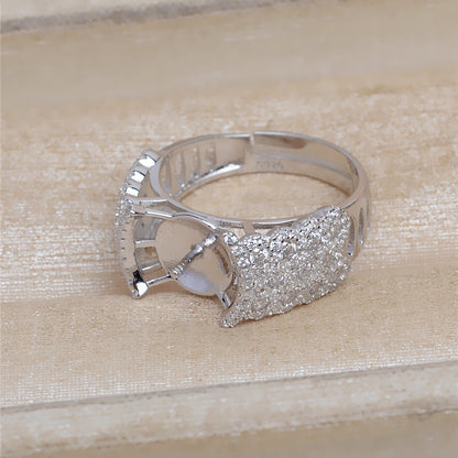 S925 Sterling Silver CZ Wide Band Pearl Ring Setting-Feliz Pearl - Feliz Pearl 