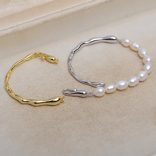 Vintage AB Style Pearl Bracelet S925 Silver Bracelet Setting - Feliz Pearl 