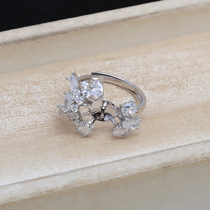 Luxury Cubic Zirconia S925 Sterling Silver Pearl Ring Mounting - Feliz Pearl 