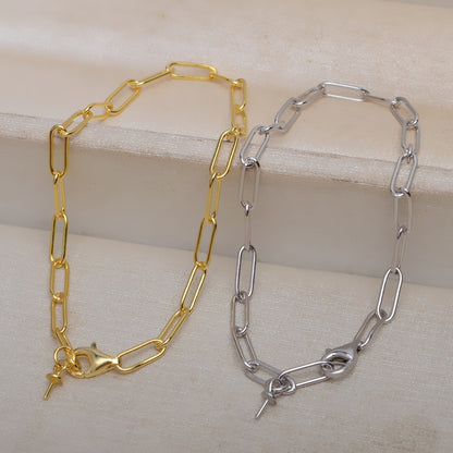 Lobster Clasp Thick Chain Pearl Bracelet Setting-Feliz Pearl - Feliz Pearl 