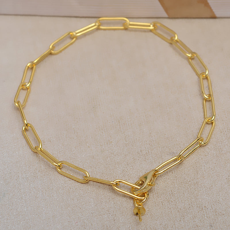 Lobster Clasp Thick Chain Pearl Bracelet Setting-Feliz Pearl - Feliz Pearl 