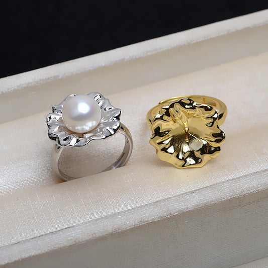 Summer Vibe S925 Sterling Silver Lotus Leaf Pearl Ring Mounting - Feliz Pearl 