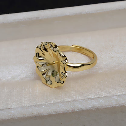 Summer Vibe S925 Sterling Silver Lotus Leaf Pearl Ring Mounting - Feliz Pearl 