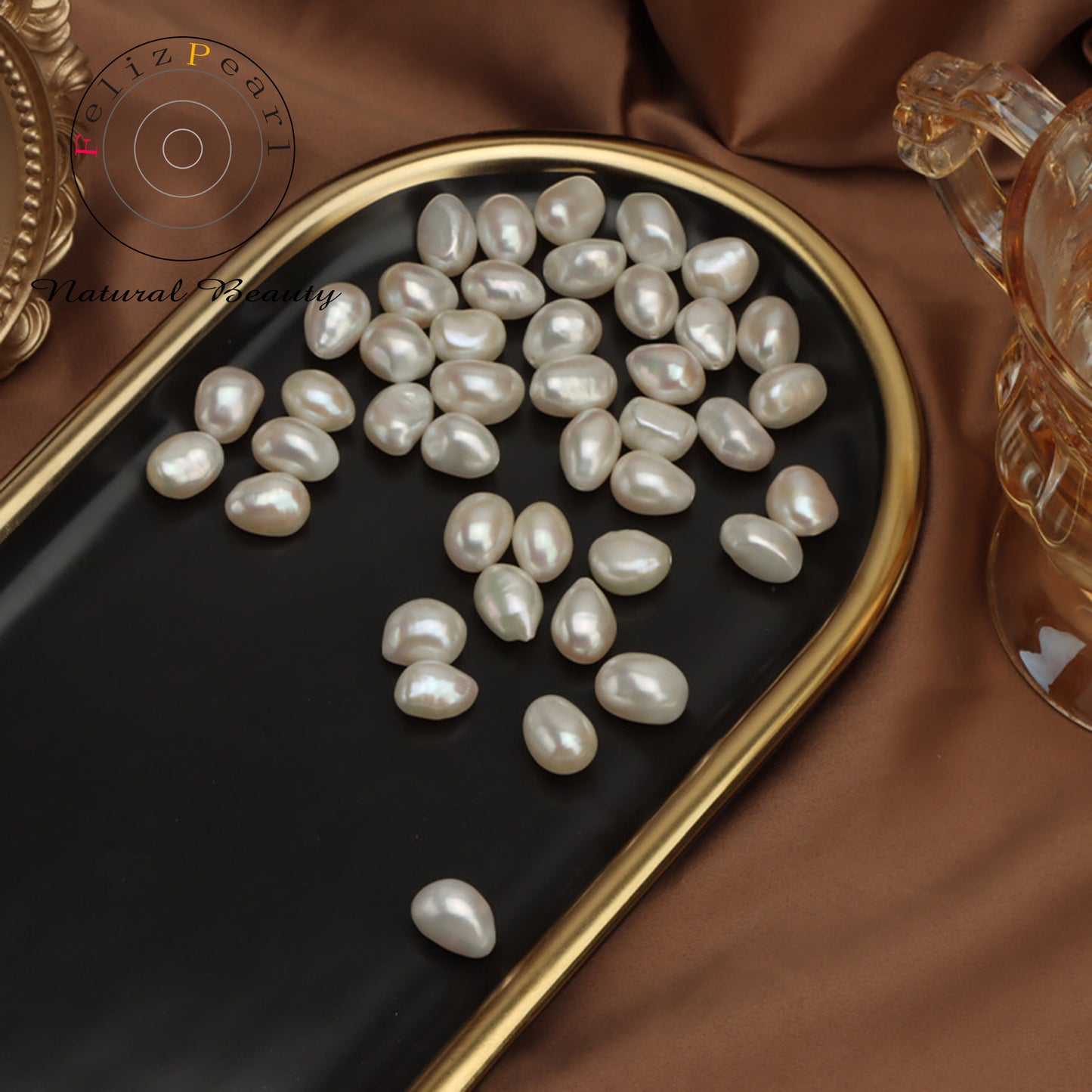 Half Drilled 9-10mm Freshwater Baroque Loose Pearls
